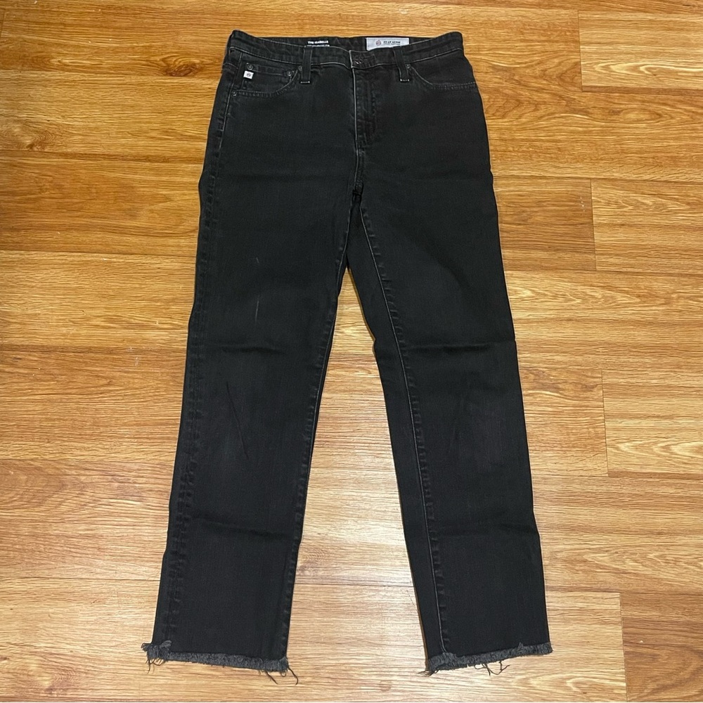 Adriano Goldschmied The Isabelle High Rise Straight Crop Jeans, Dark Grey, 28R